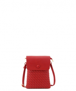 Woven Design Crossbody Bag WU113 RED